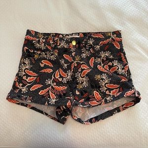 Size 2 Coral & Black Floral Print H&M Shorts